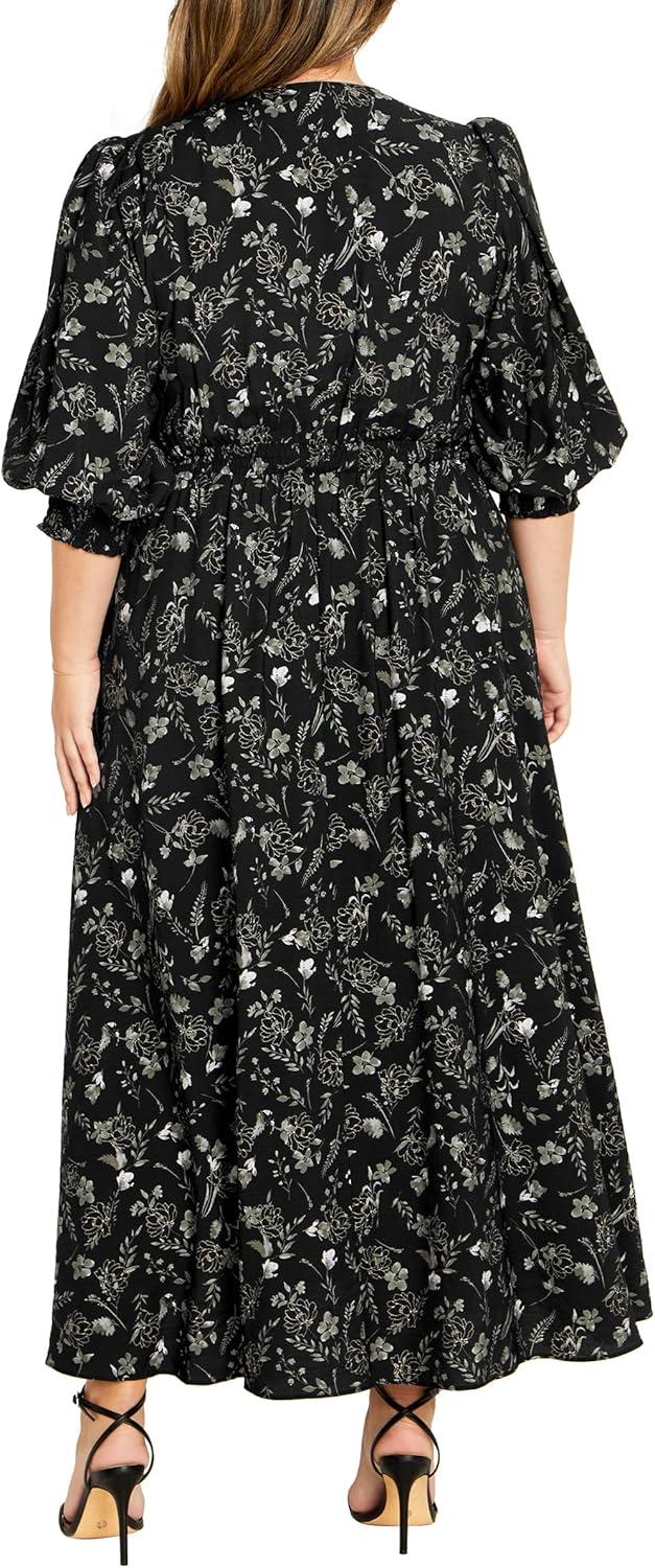 image:imageCity Chic Womens Plus Size Maxi Dress Jolene PrintBlack Daisy