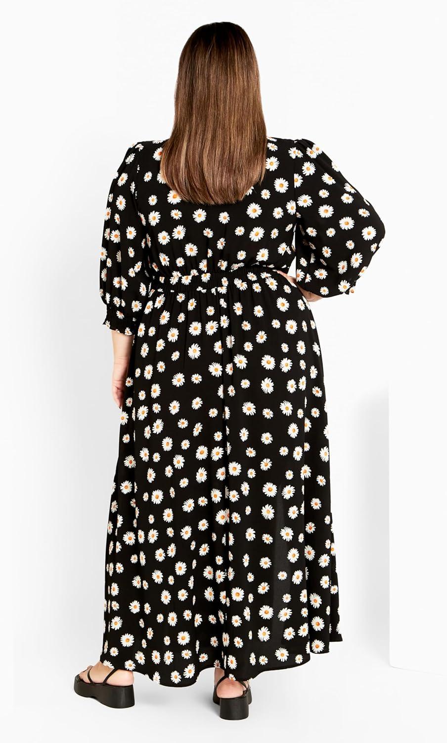 image:imageCity Chic Womens Plus Size Maxi Dress Jolene PrintBlack Daisy