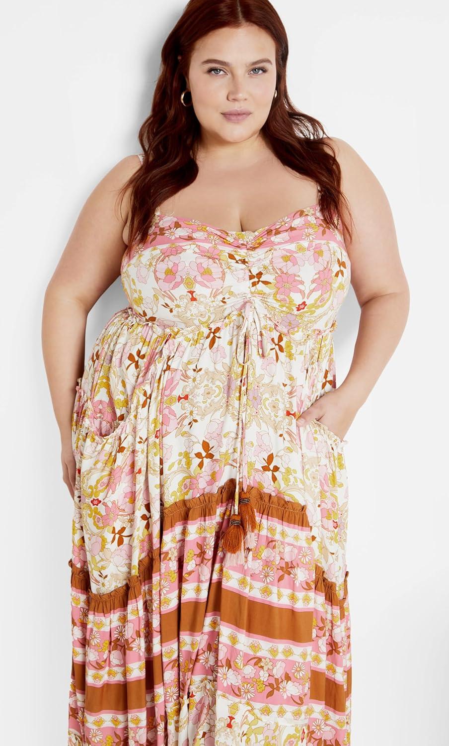 image:imageCity Chic Womens Plus Size Maxi Dress Lilah LoveIvory Free Spirit