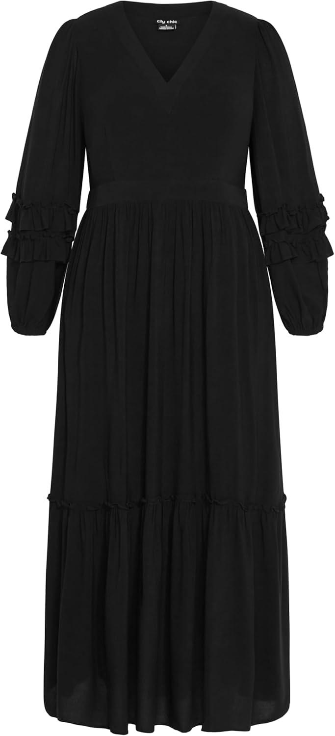 image:imageCity Chic Womens Plus Size Maxi Dress Malia PlainBlack
