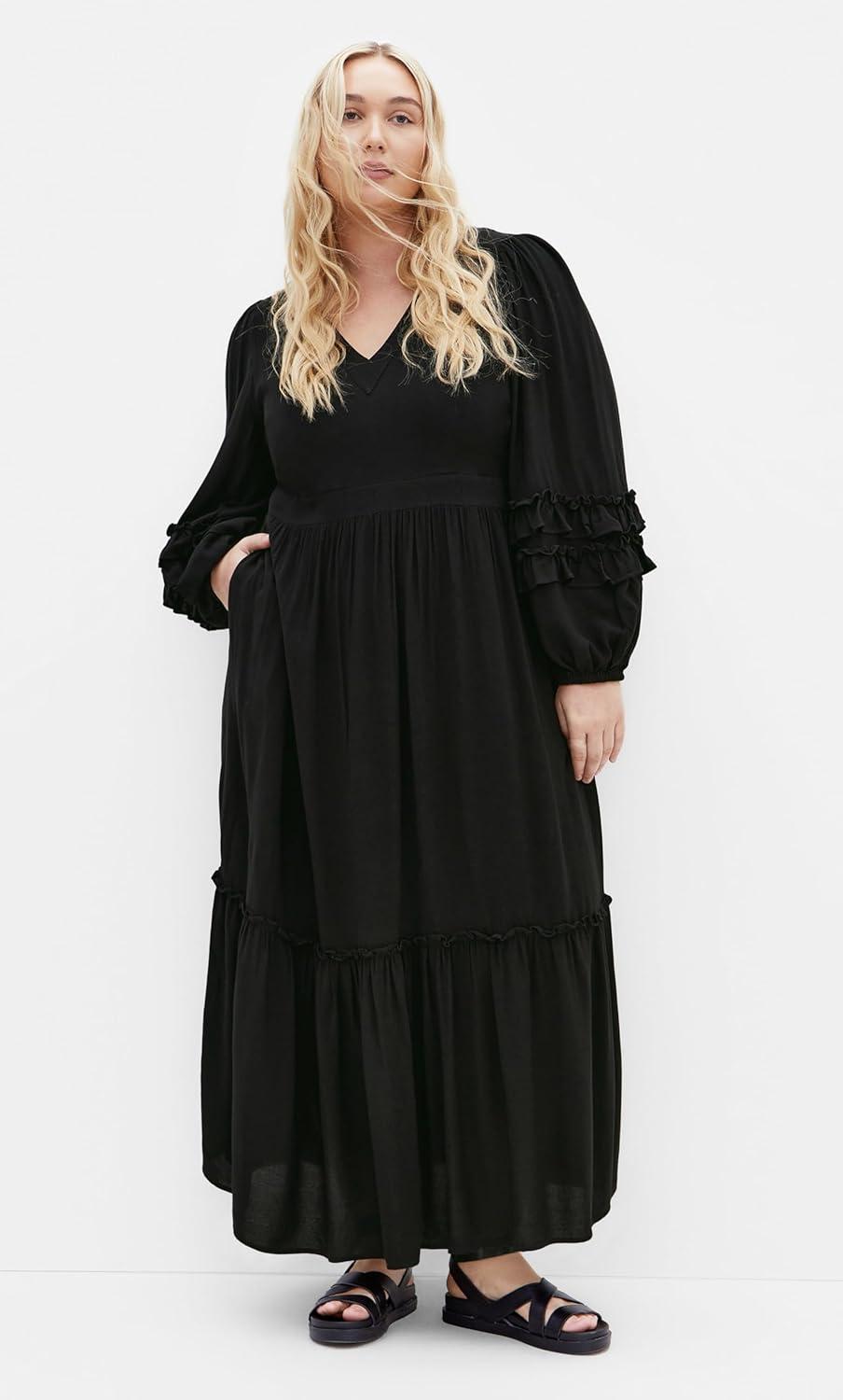 image:imageCity Chic Womens Plus Size Maxi Dress Malia PlainBlack