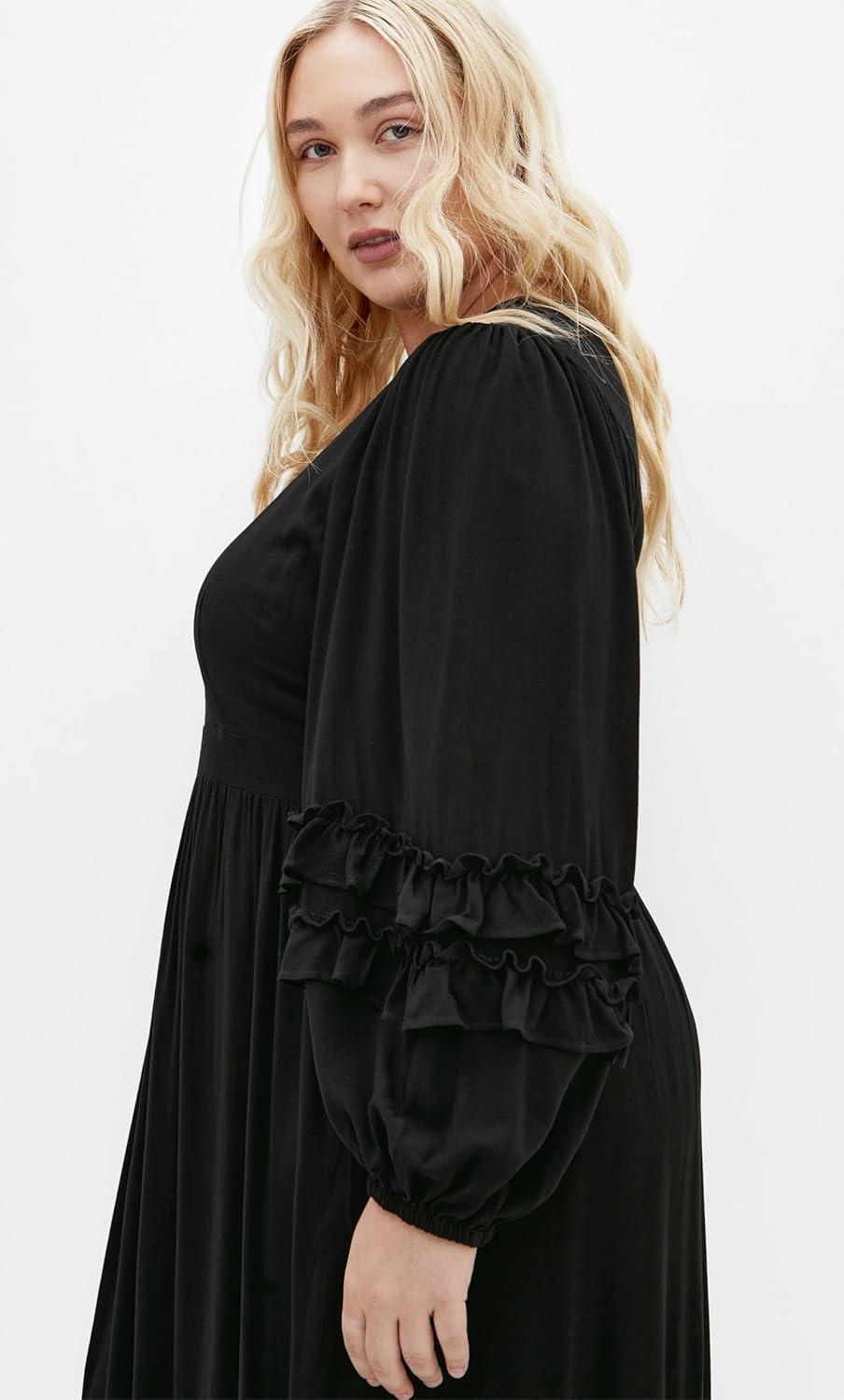 image:imageCity Chic Womens Plus Size Maxi Dress Malia PlainBlack