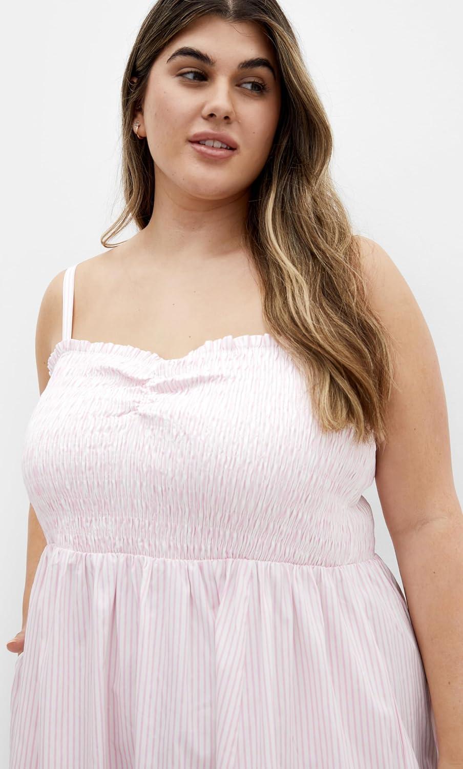 image:imageCity Chic Womens Plus Size Maxi DressVacationPink Stripe