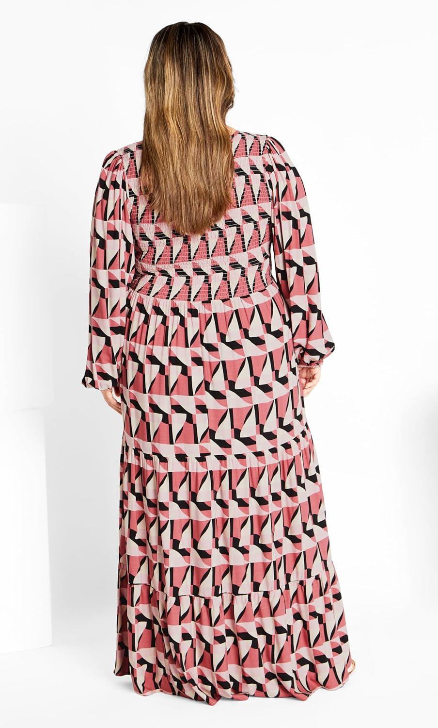 image:imageCity Chic Womens Plus Size Maxi Jayden Dress 16Geo Print