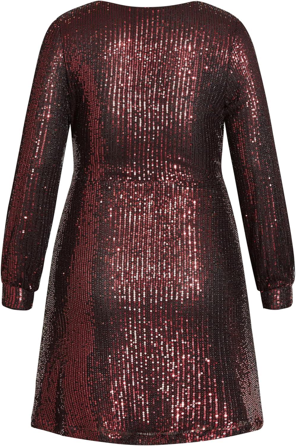 image:imageCity Chic Womens Plus Size Party Glow Wrap DressRuby