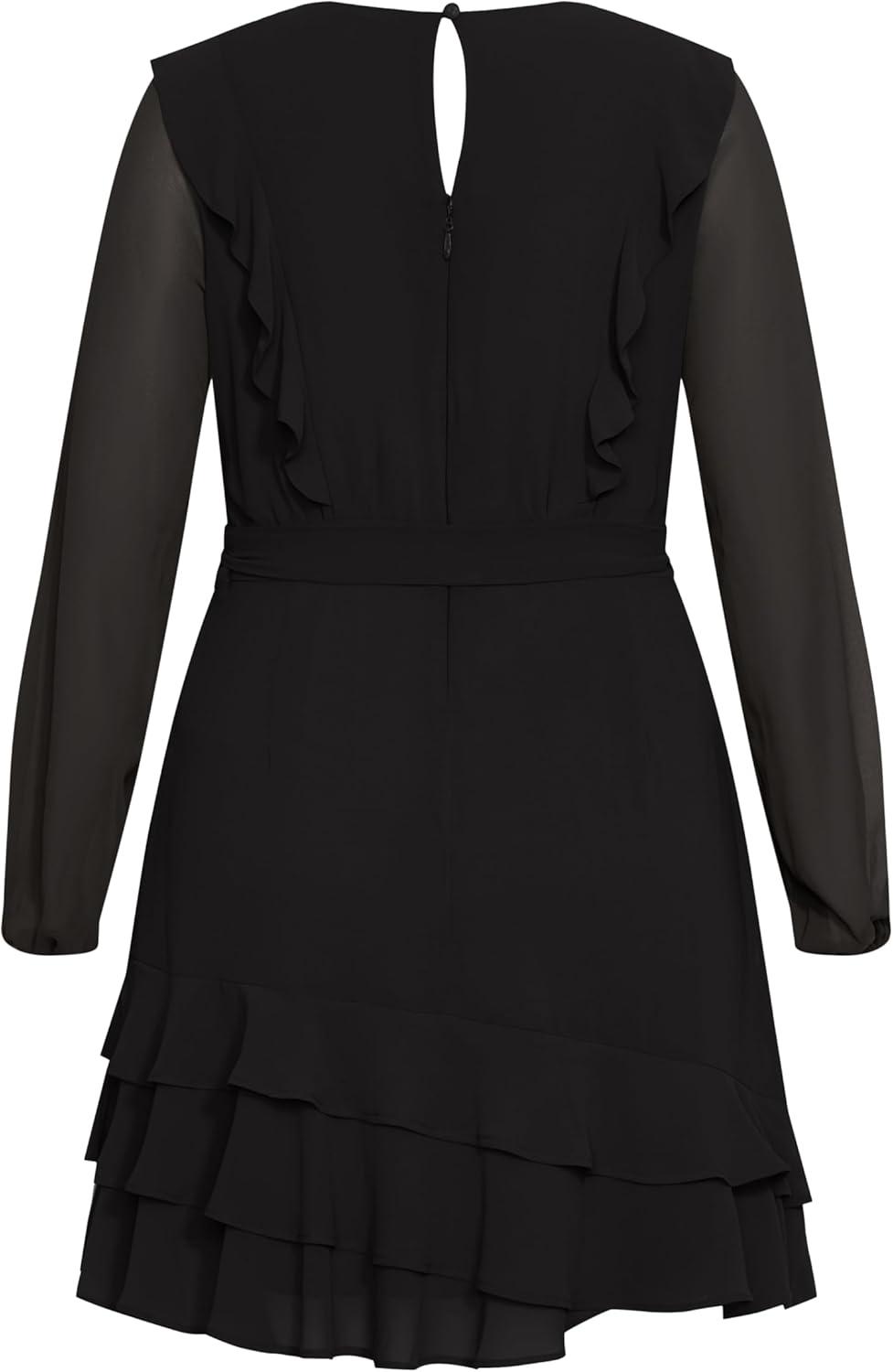 image:imageCity Chic Womens Plus Size Pretty Ruffle DressBlack