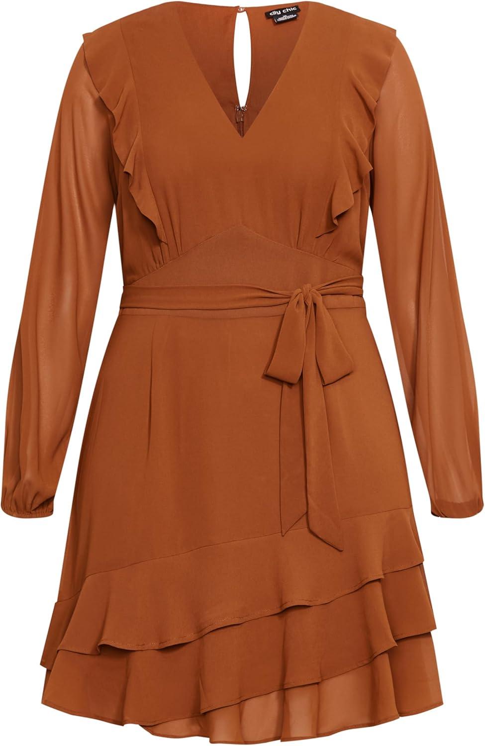 image:imageCity Chic Womens Plus Size Pretty Ruffle DressGinger
