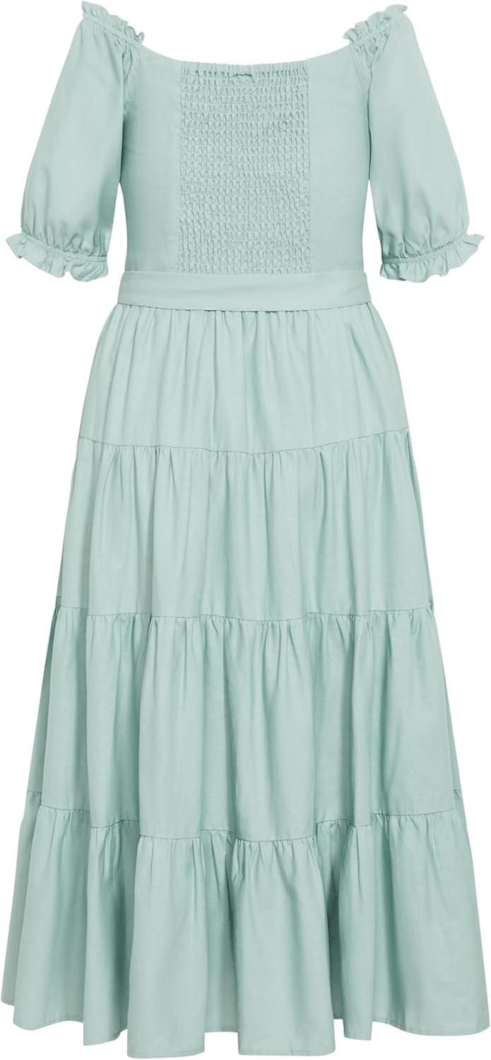 image:imageCity Chic Womens Plus Size Puff Sleeve Maxi DressSeafoam