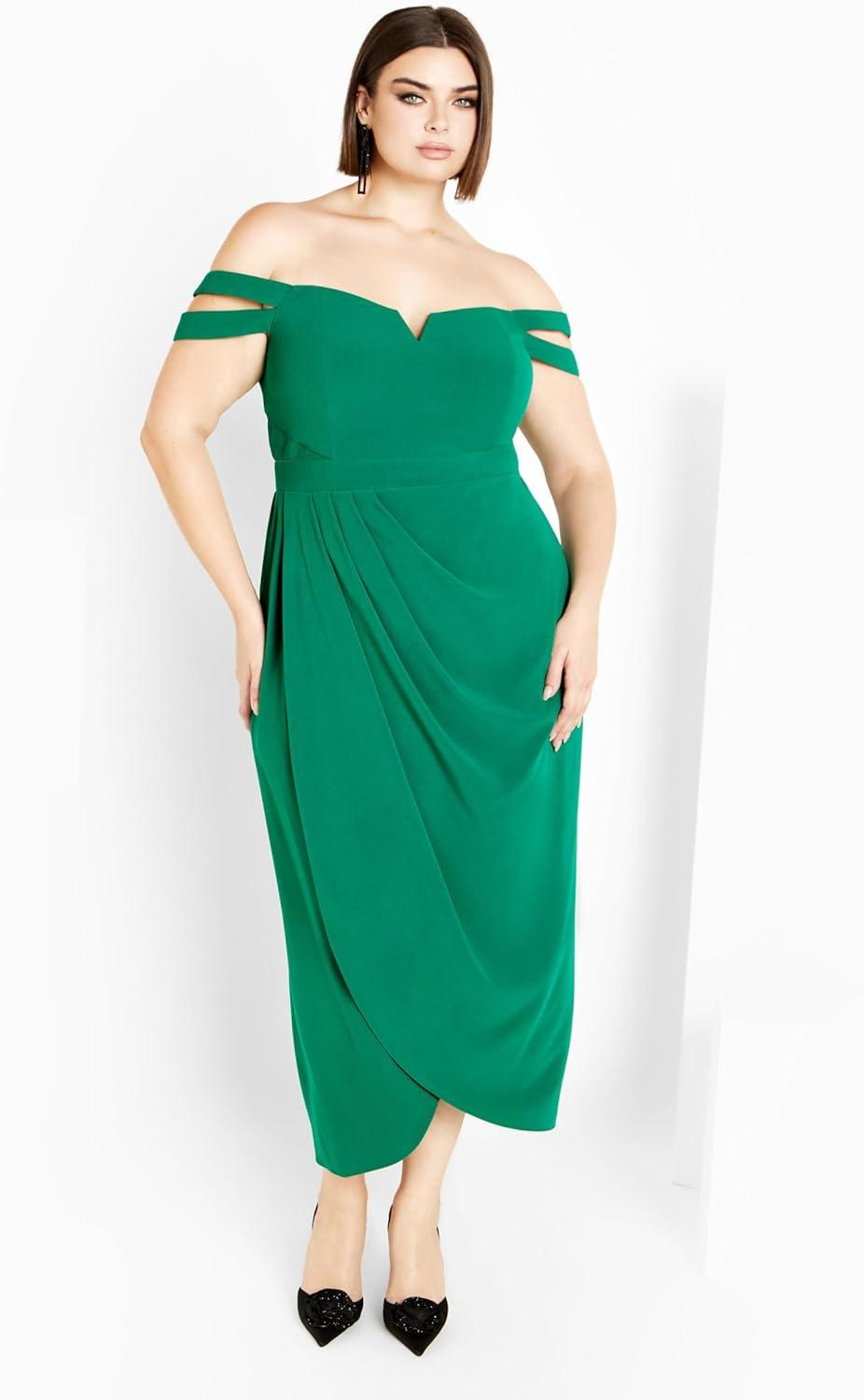 image:imageCity Chic Womens Plus Size Rosa Love DressPepper Green
