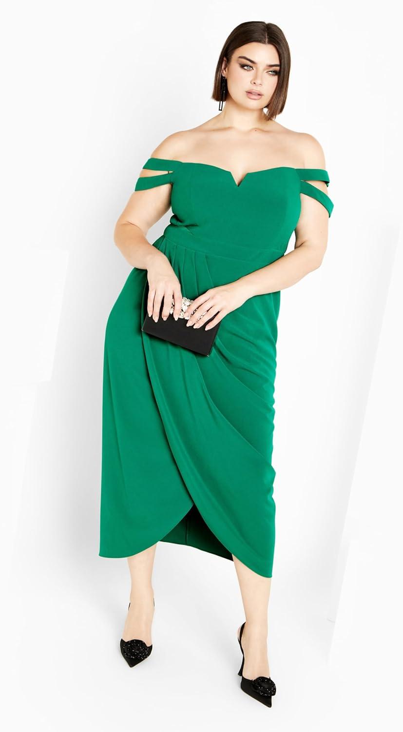 image:imageCity Chic Womens Plus Size Rosa Love DressPepper Green