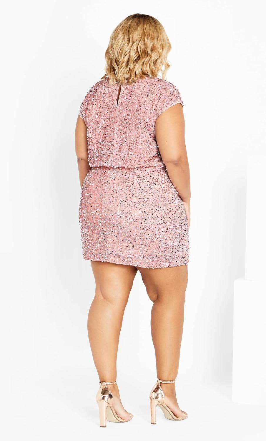 image:imageCity Chic Womens Plus Size Sequin Party DressSoft Pink
