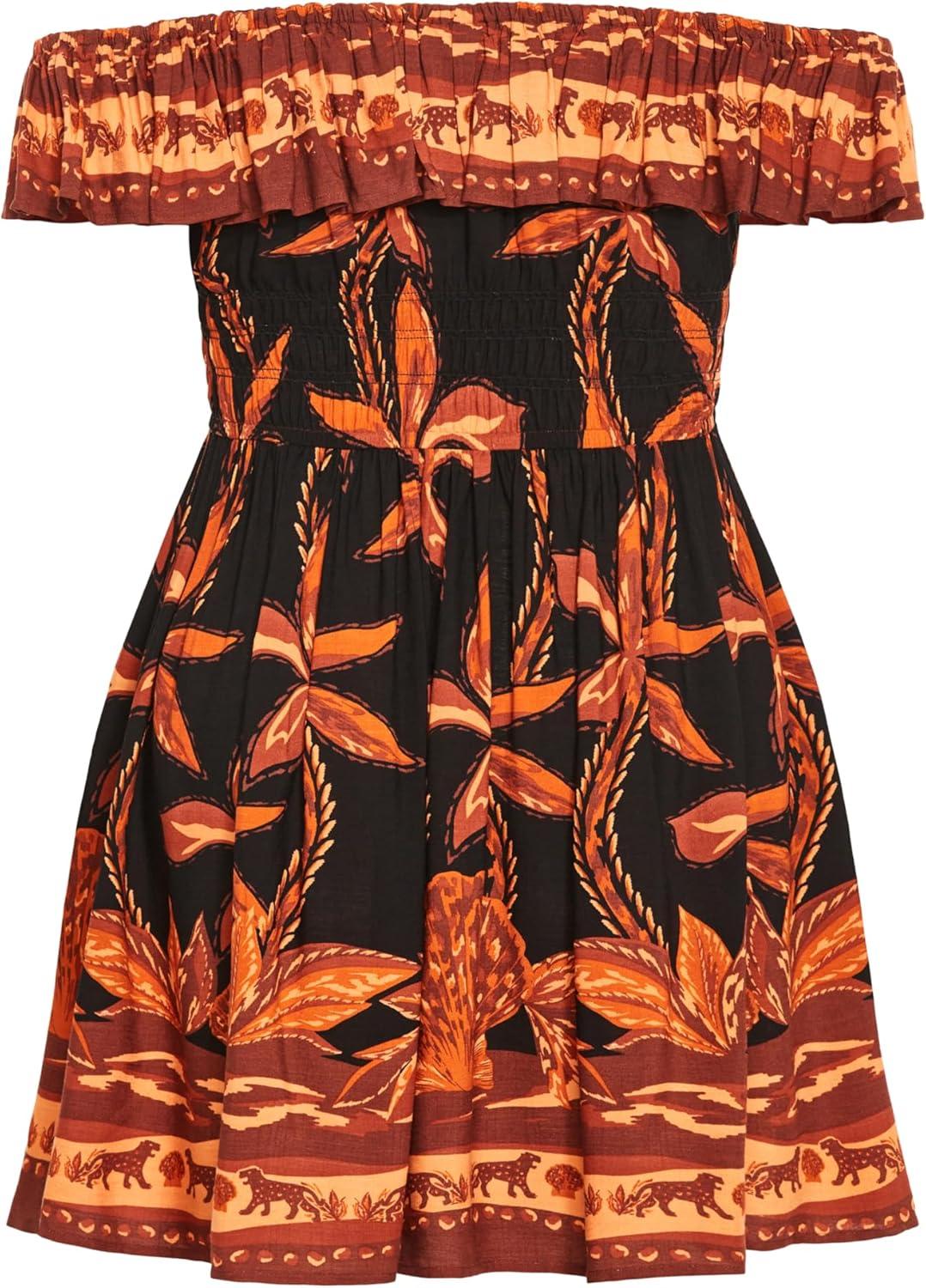 image:imageCity Chic Womens Plus Size Tahitian Border DressBlk Tahitian Brd