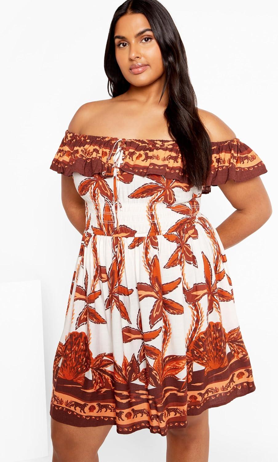image:imageCity Chic Womens Plus Size Tahitian Border DressTahitian Brd