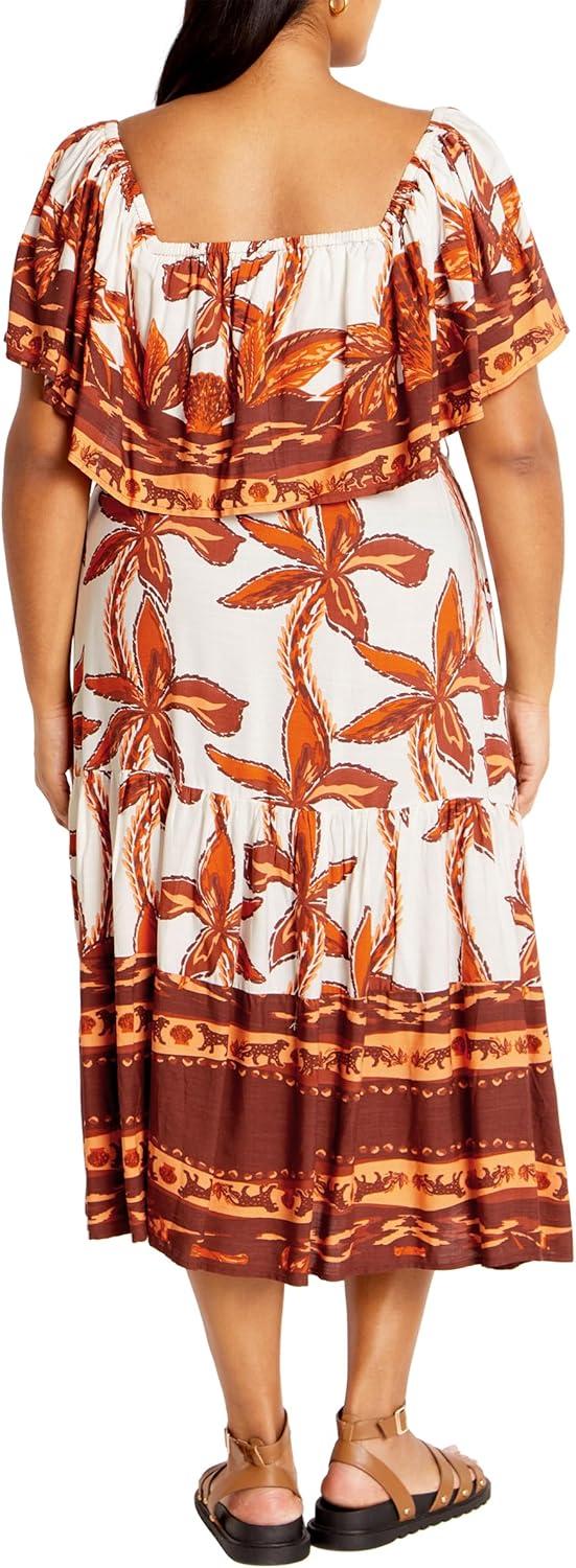 image:imageCity Chic Womens Plus Size Talia Border Maxi DressTahitian Brd