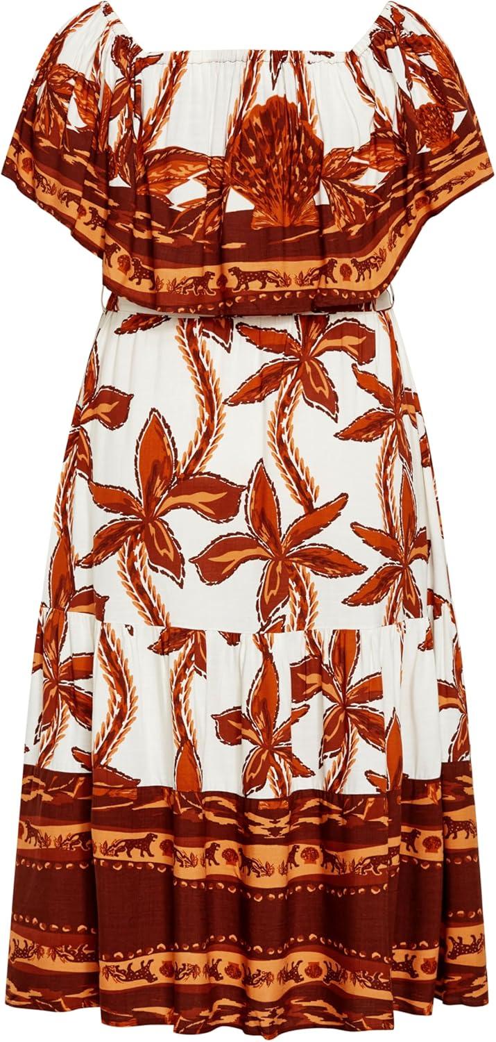 image:imageCity Chic Womens Plus Size Talia Border Maxi DressTahitian Brd