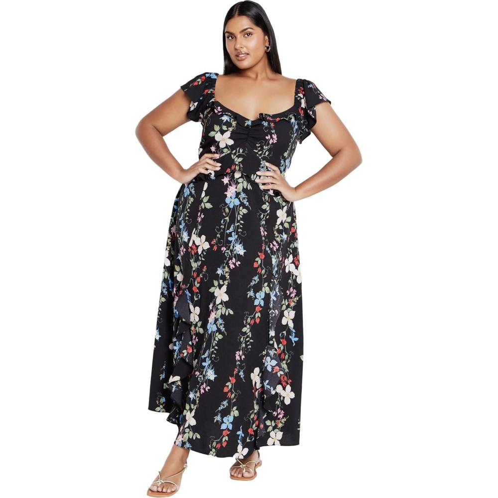 image:imageCity Chic Fee Print PlaysuitFloral Display