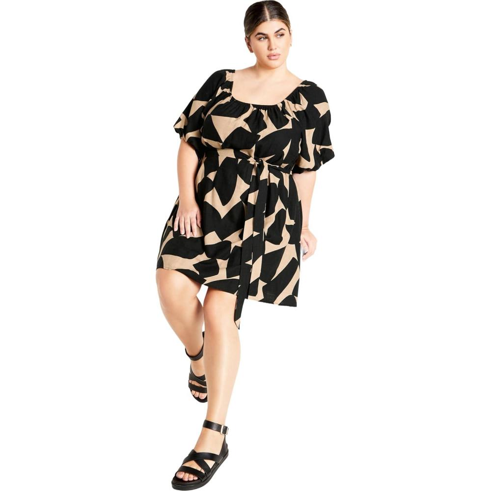 image:imageCity Chic Womens Apparel Womens Plus Size Uptown Mini Print DressUptown