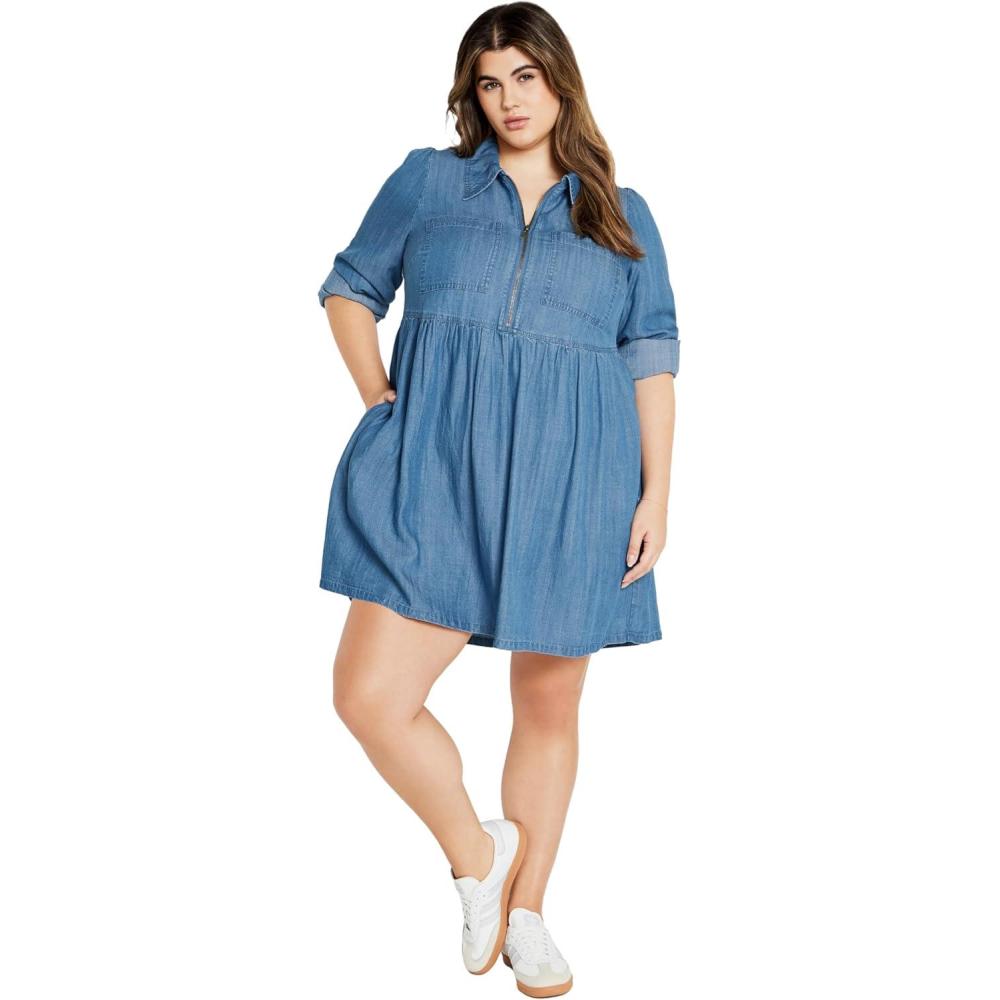 image:imageCity Chic Womens Dress  Brayden MiniMid Wash