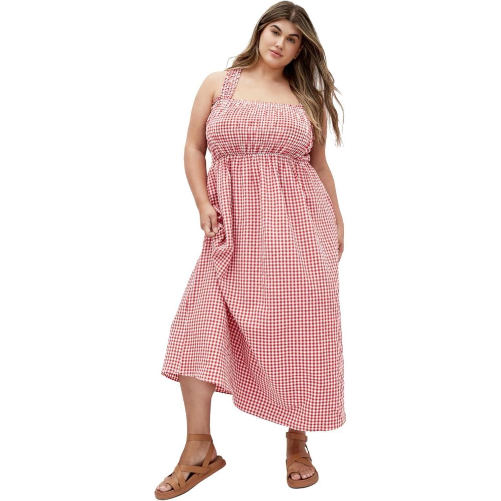 image:imageCity Chic Womens Dress  Cute Gingham MaxiRed Gingham