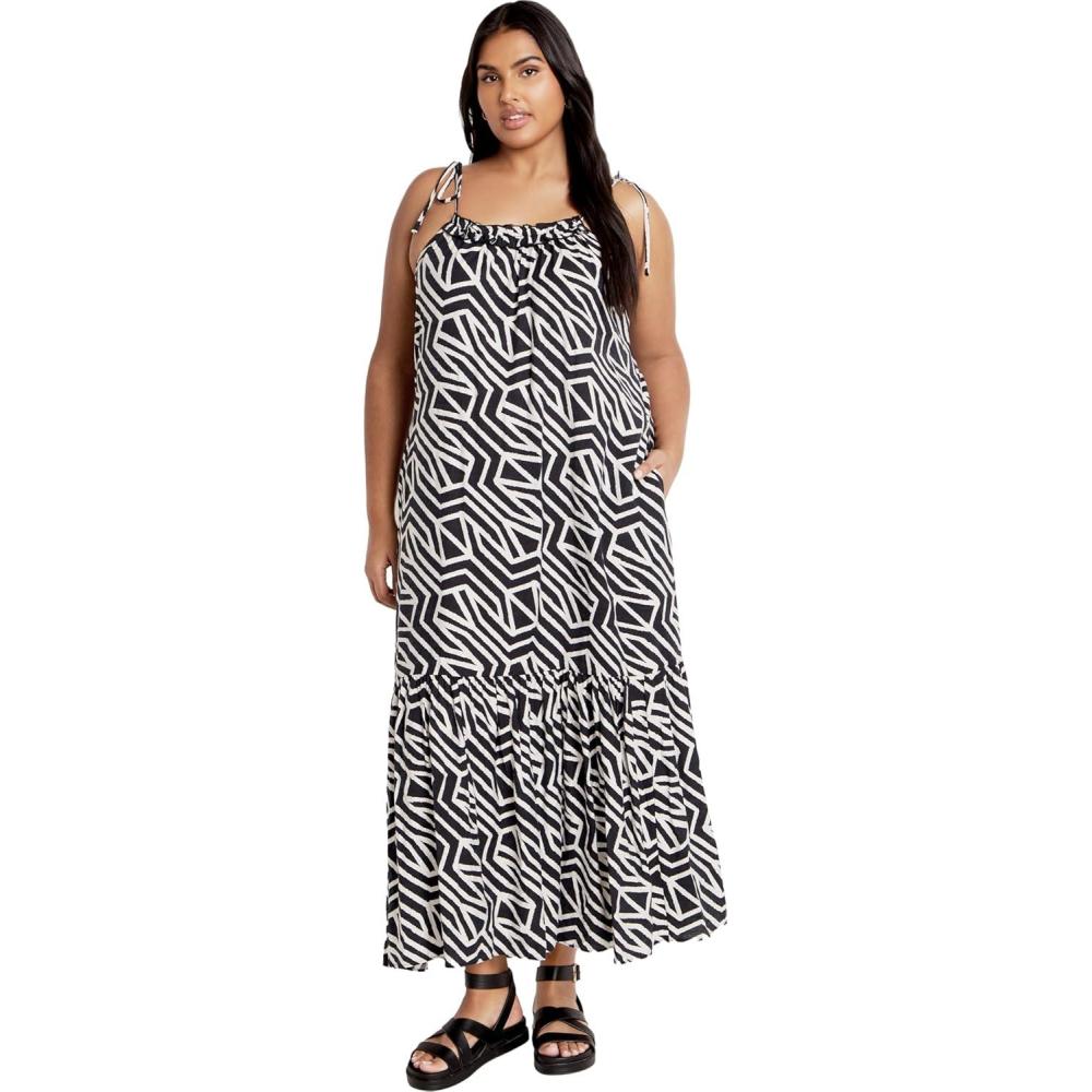 image:imageCity Chic Womens DressErica Print MaxiMono Swirl