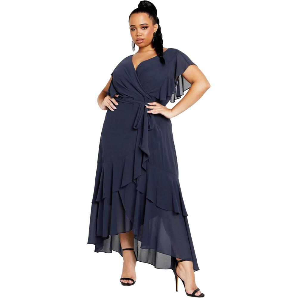 image:imageCity Chic Womens Flirty Tier Maxi DressNavy