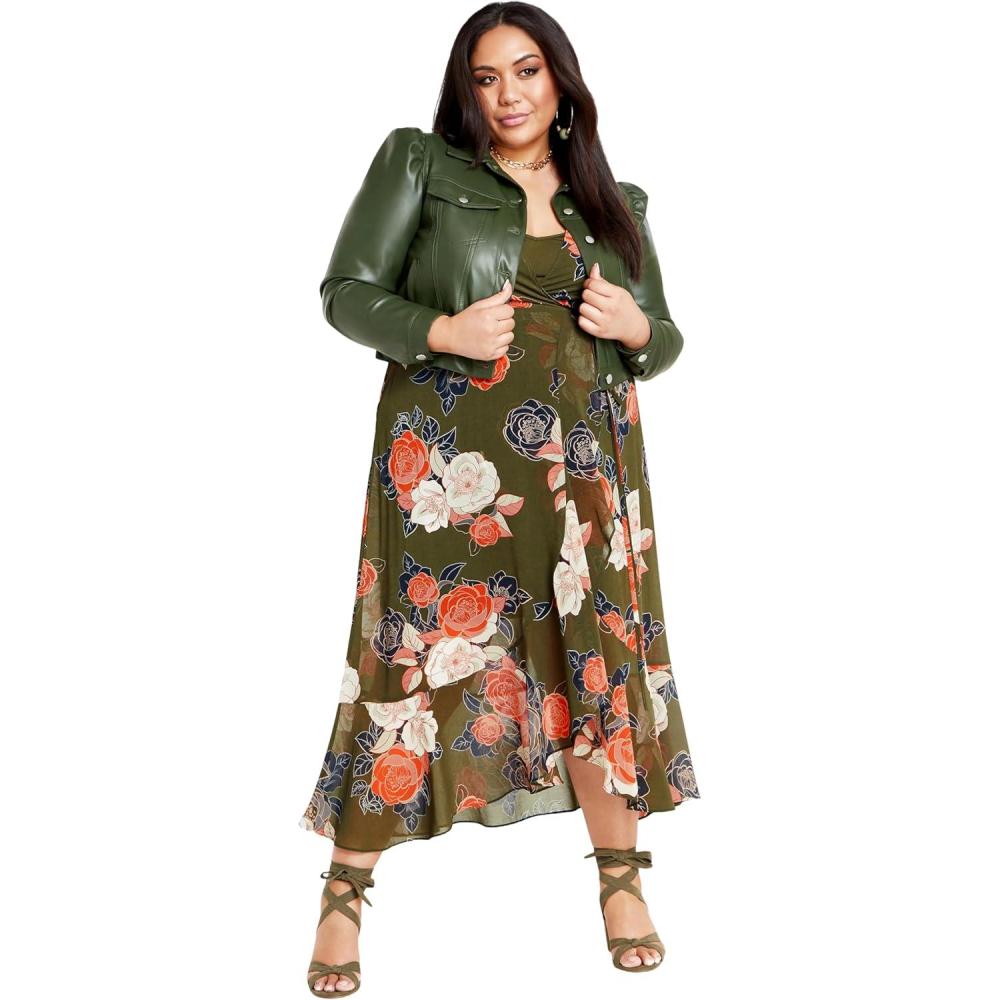 image:imageCity Chic Womens Maxi DressSadieMilitary Gardenia