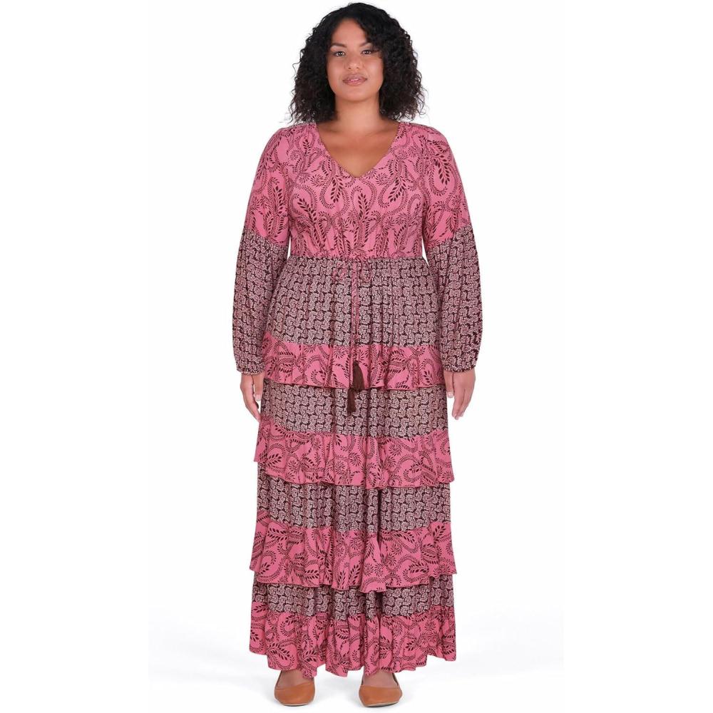 image:imageCity Chic Womens Plus Size Clementine Maxi DressPink Print