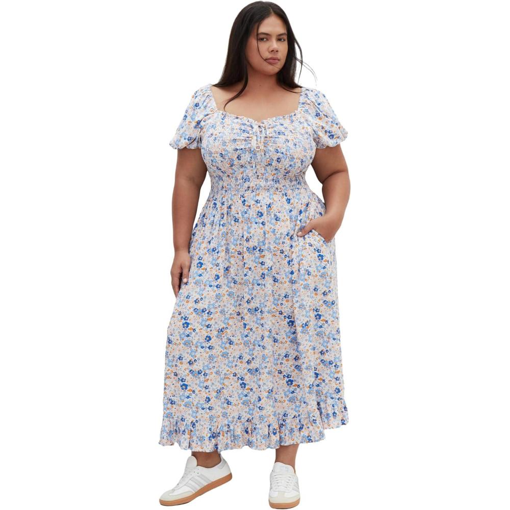 image:imageCity Chic Womens Plus Size Dress  Emie Print MidiBluebell