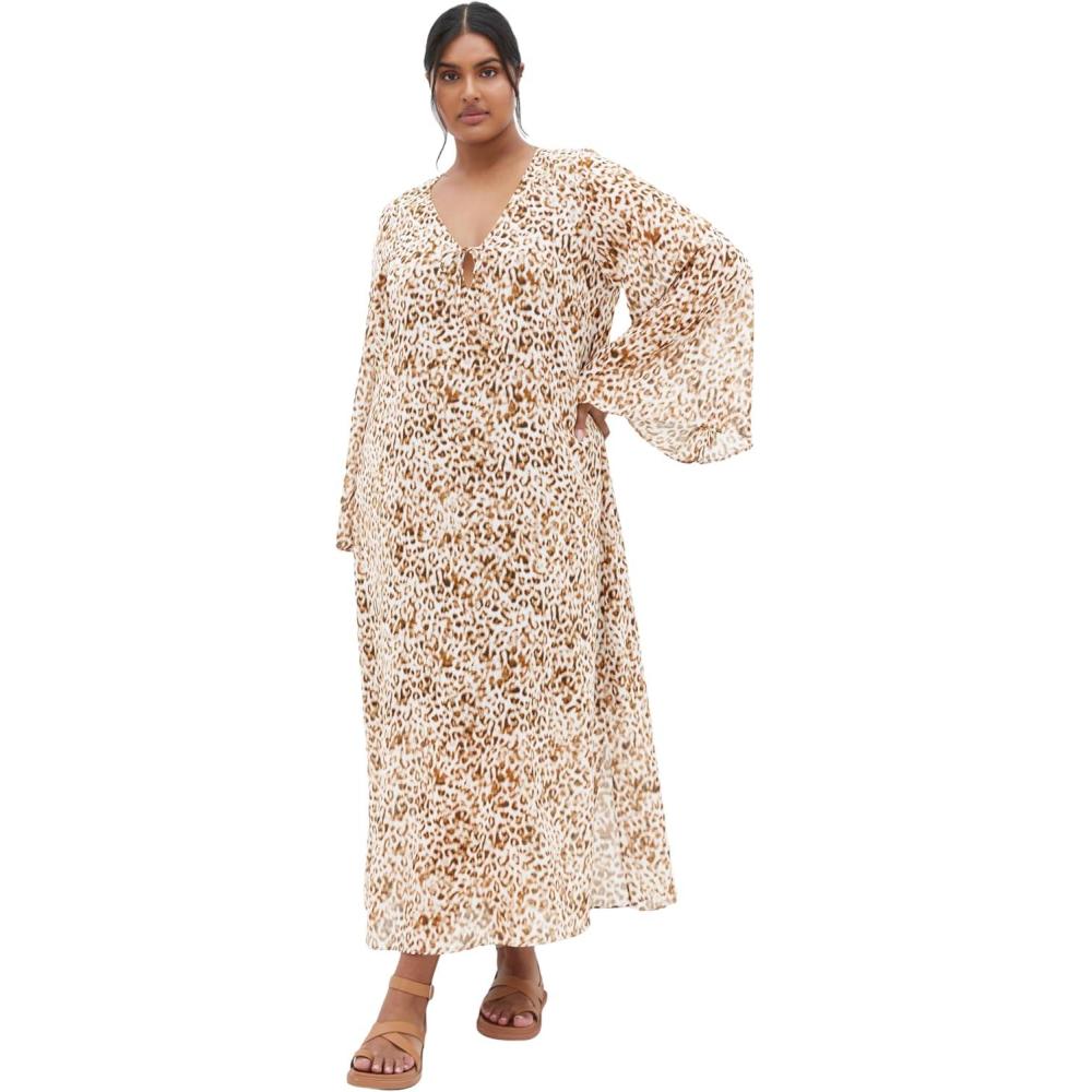 image:imageCity Chic Womens Plus Size Dress  Gigi Print MaxiLight Leopard