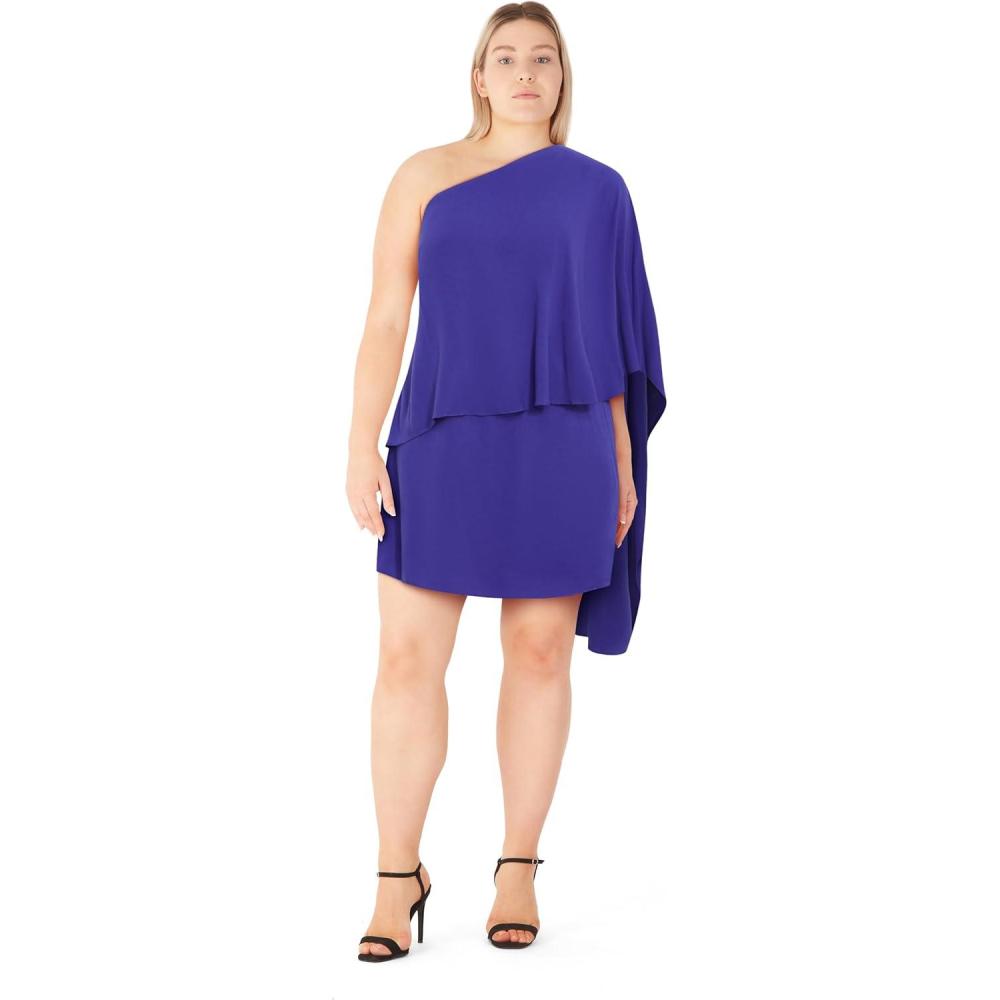 image:imageCity Chic Womens Plus Size Dress  One Shoulder CapePurple