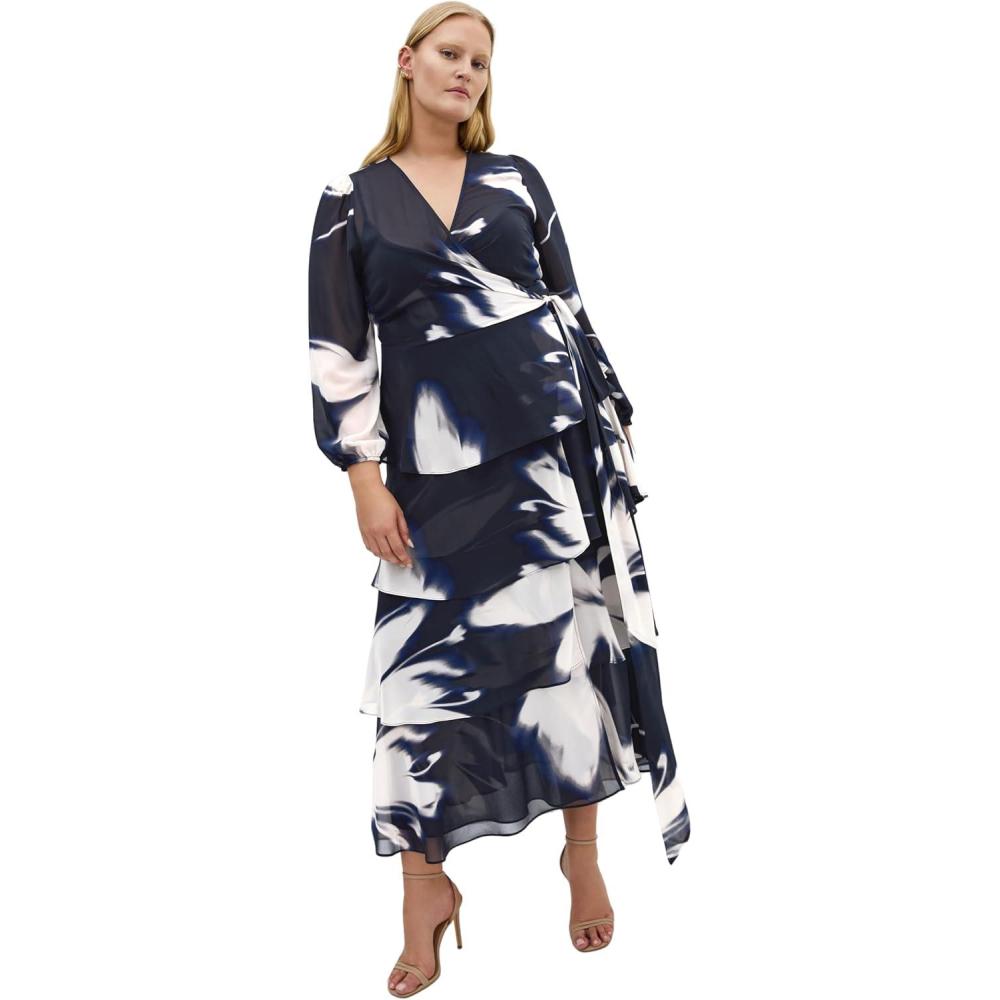 image:imageCity Chic Womens Plus Size Dress  Selene Wrap MaxiBlurred Fl
