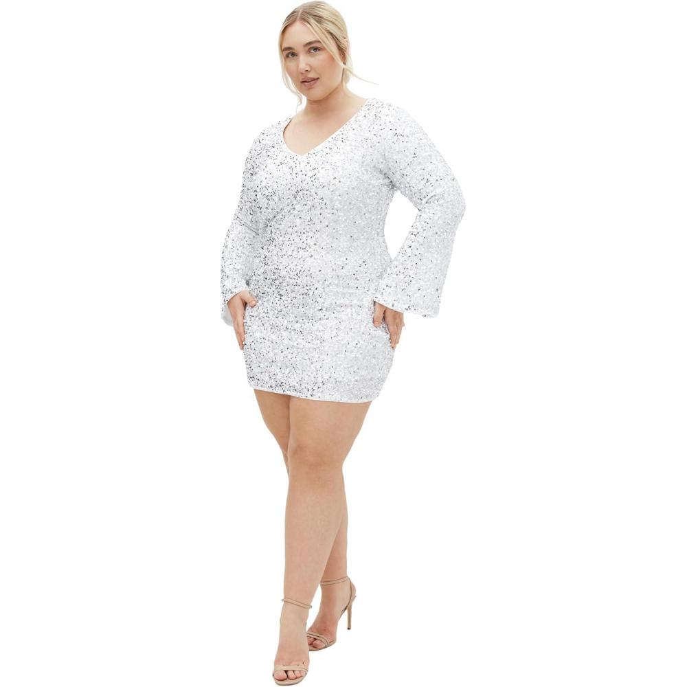 image:imageCity Chic Womens Plus Size Dress  Sequin NeptuneSilver