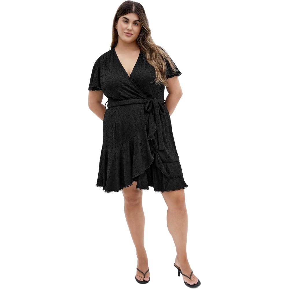 image:imageCity Chic Womens Plus Size Dress  Sweet Lace MiniBlack