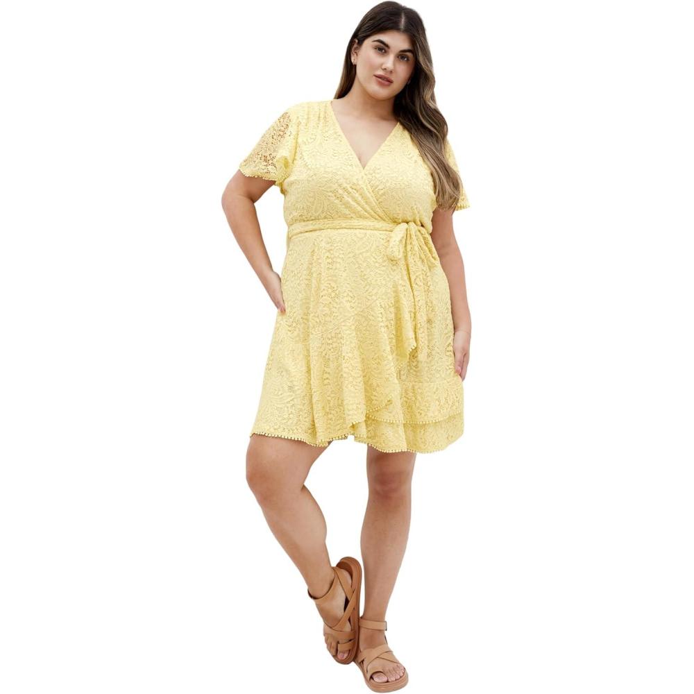 image:imageCity Chic Womens Plus Size Dress Sweet Lace MiniButtercup