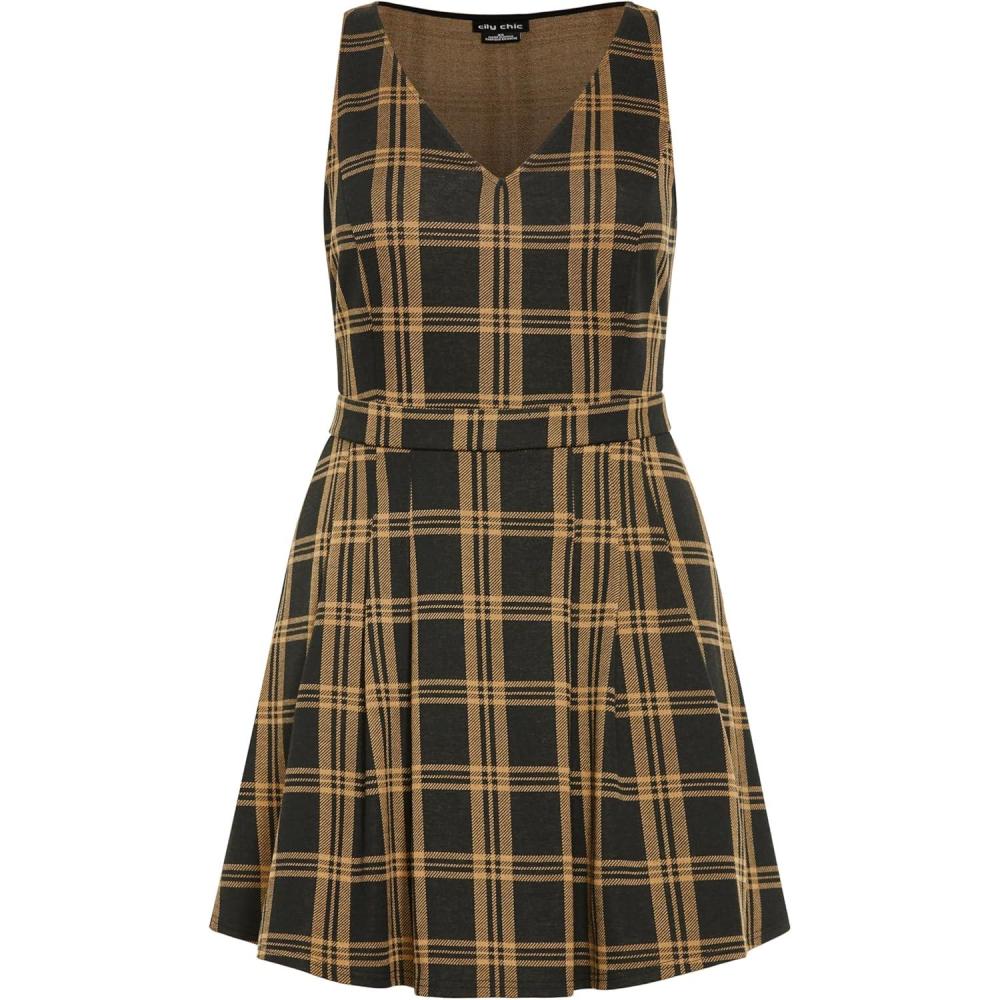 image:imageCity Chic Womens Plus Size Dress Miss MollyCaramel Check