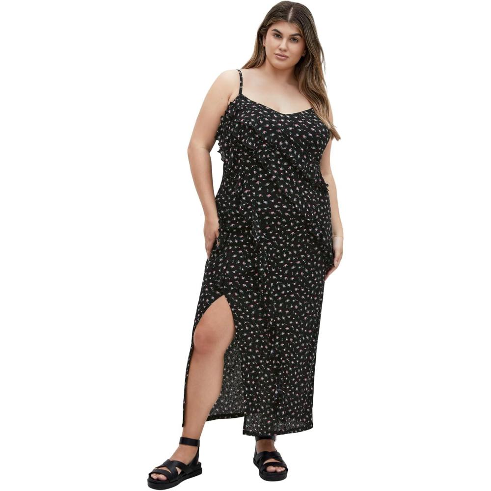 image:imageCity Chic Womens Plus Size DressShelby Print MaxiBlack Rosebud