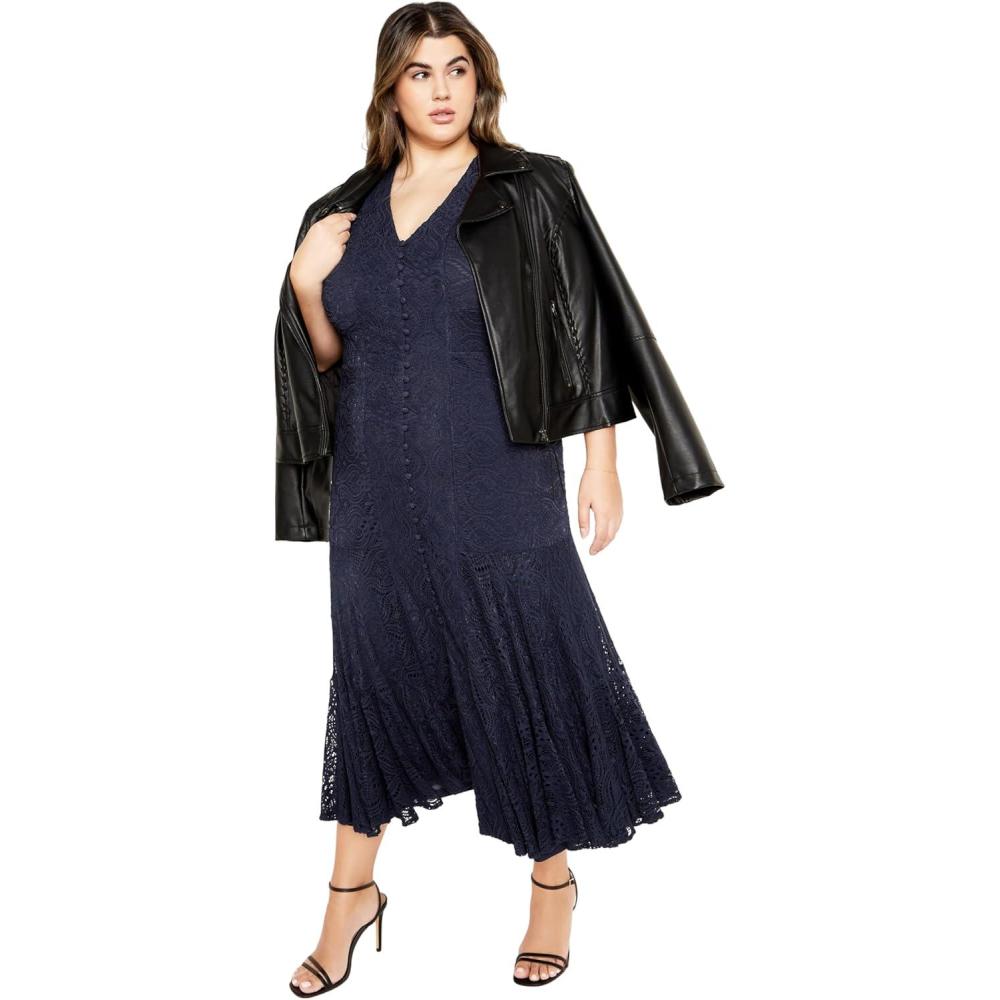image:imageCity Chic Womens Plus Size Lace Dress ChristaNavy