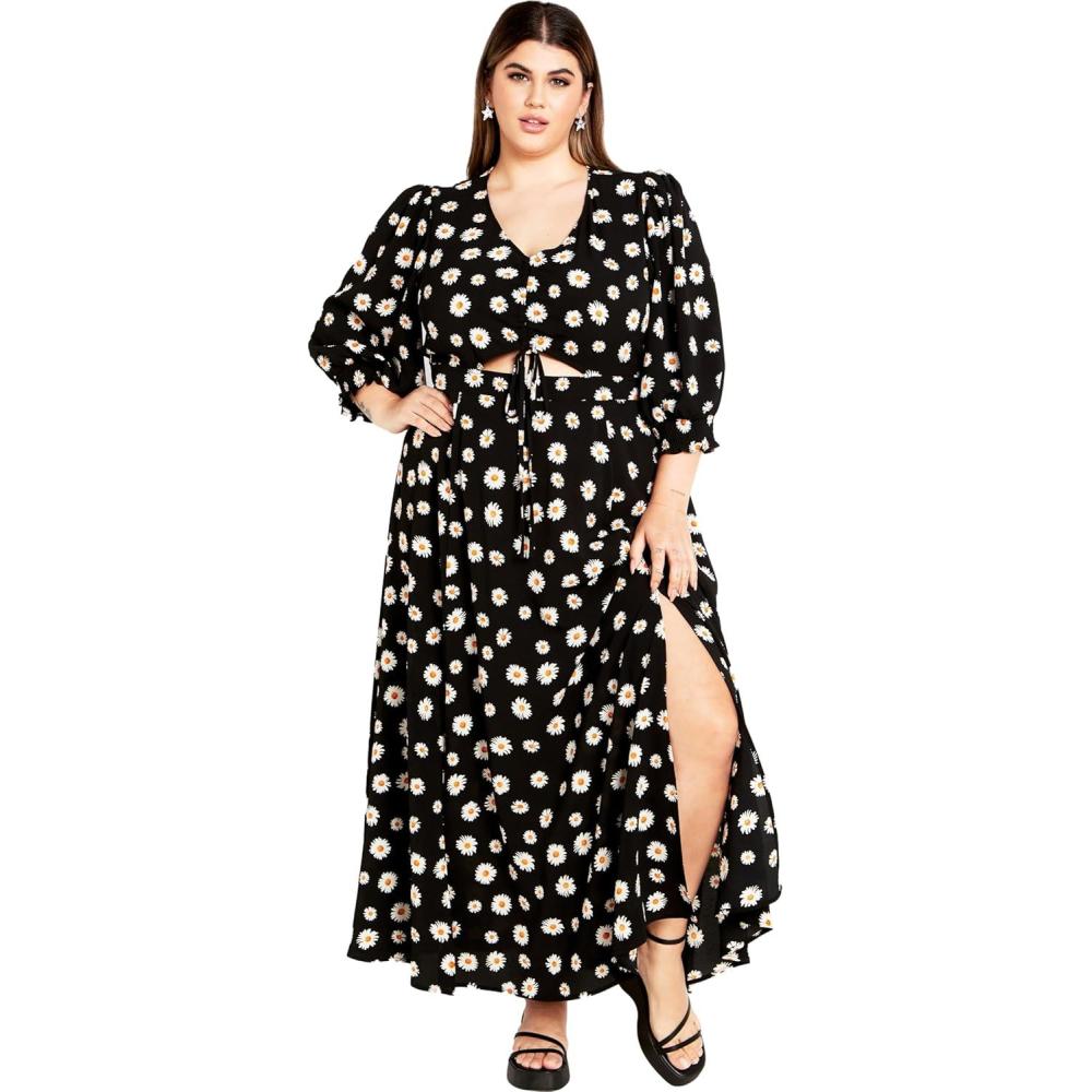 image:imageCity Chic Womens Plus Size Maxi Dress  Jolene PrintBlack Daisy