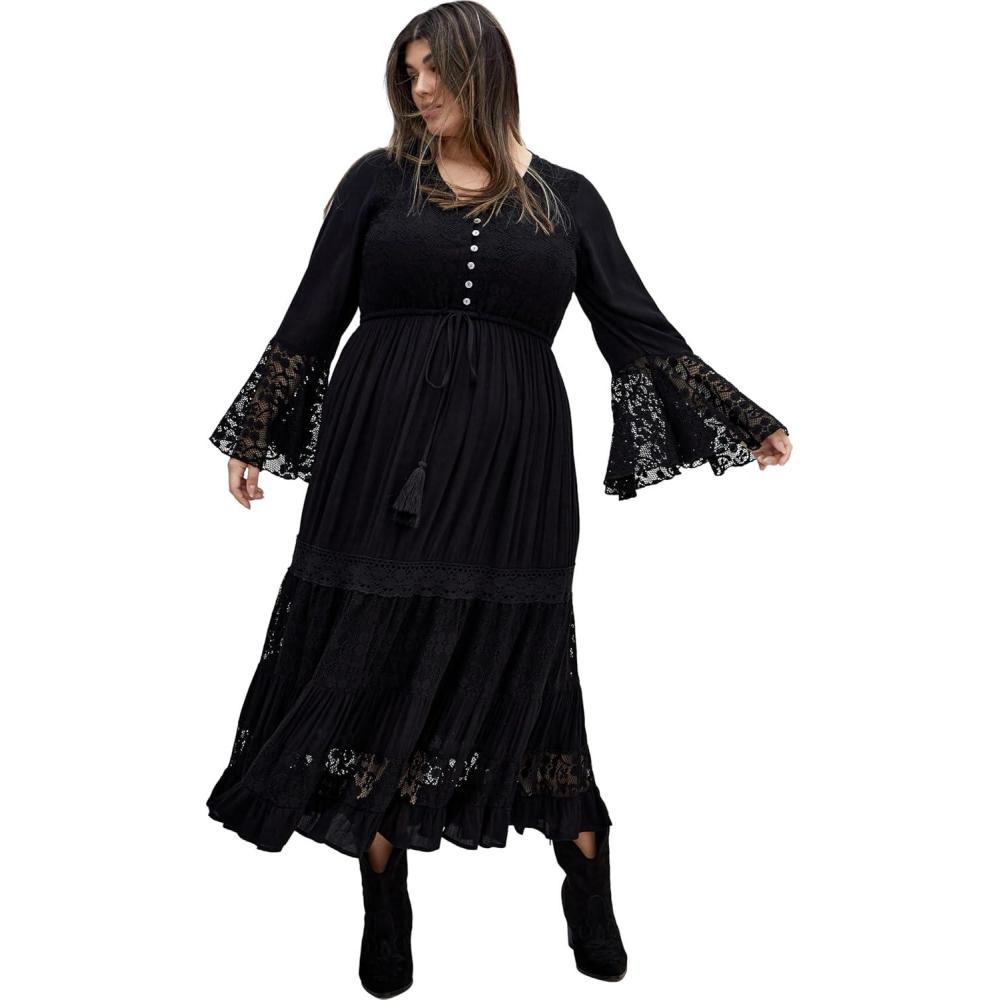 image:imageCity Chic Womens Plus Size Maxi Dress  Tisha LaceBlack