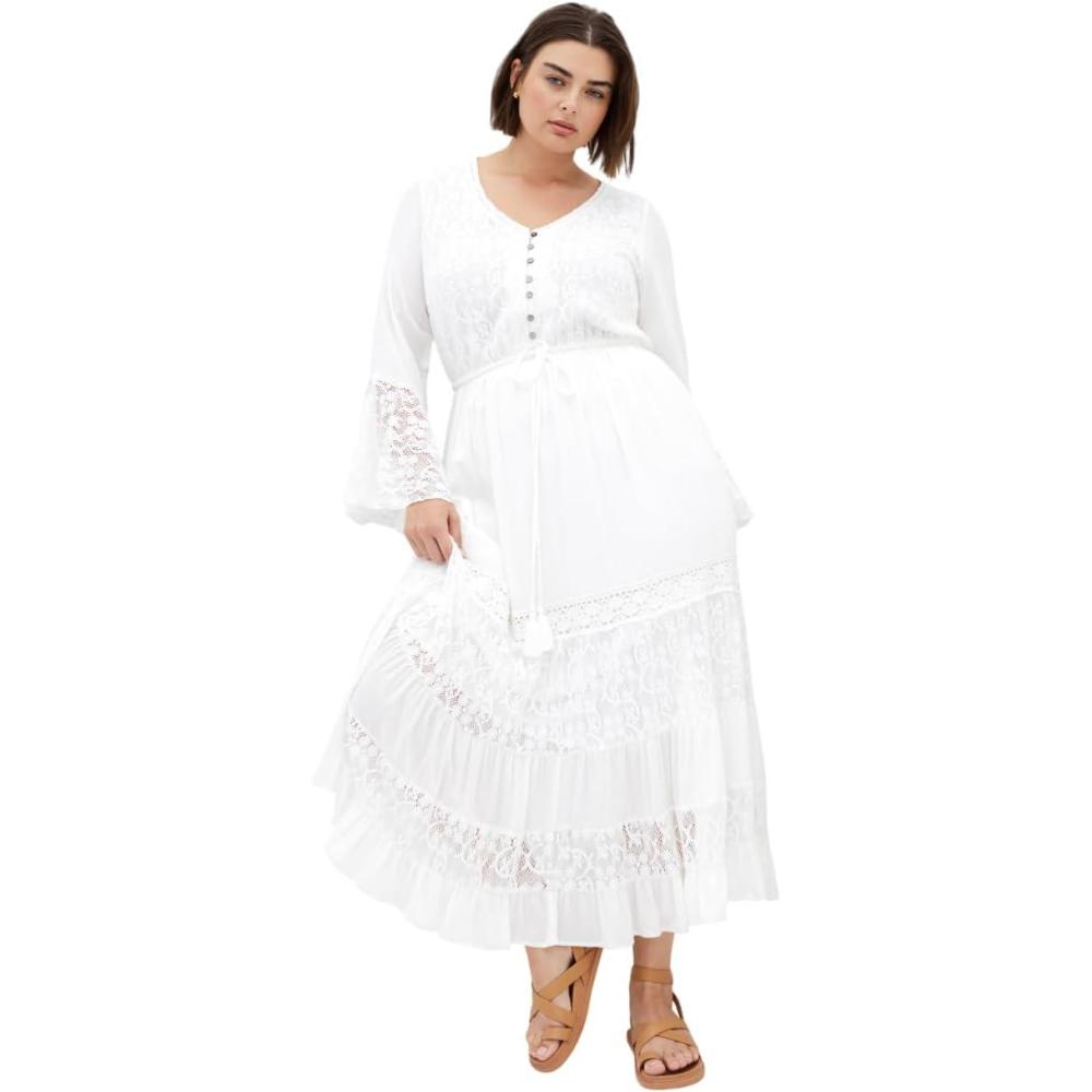 image:imageCity Chic Womens Plus Size Maxi Dress  Tisha LaceIvory