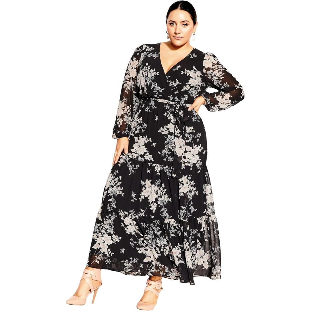 image:imageCity Chic Womens Plus Size Mini Bouquet Maxi Dress