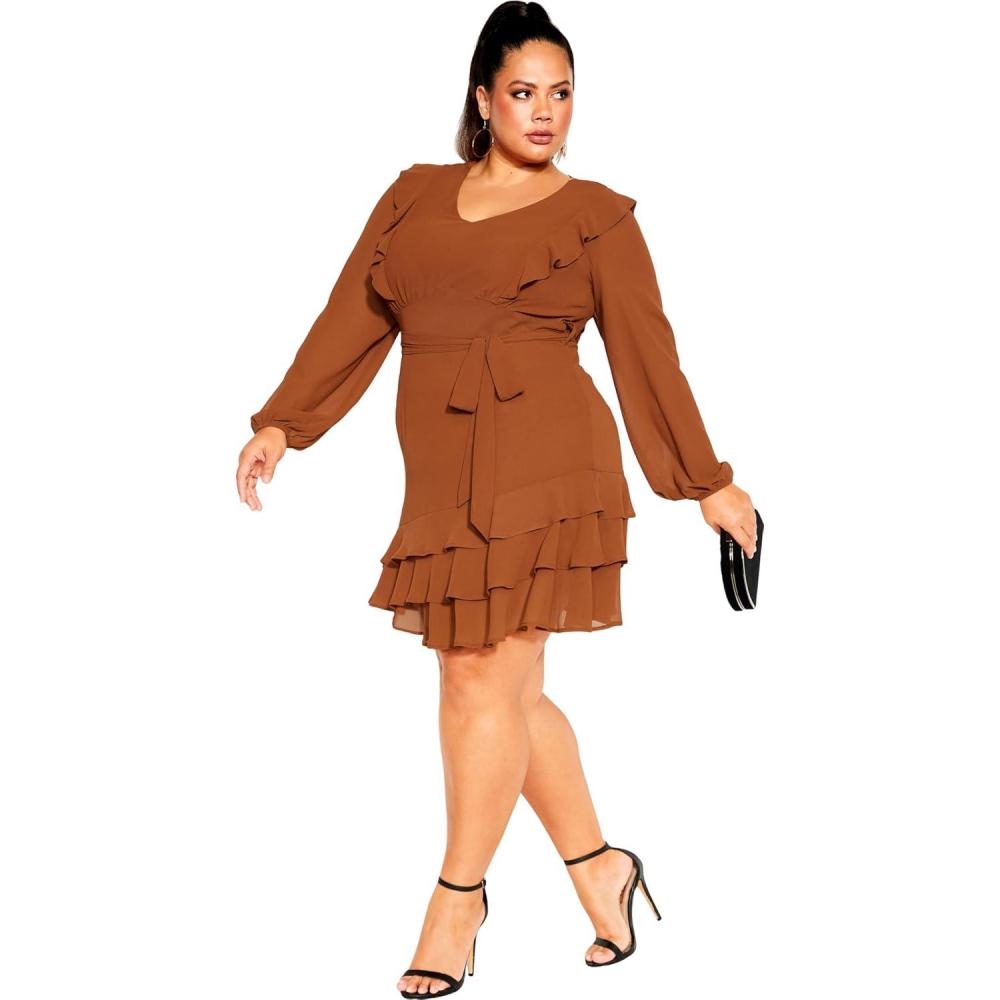 image:imageCity Chic Womens Plus Size Pretty Ruffle DressGinger