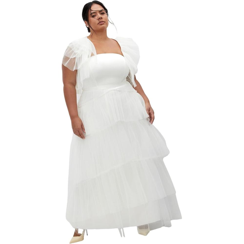 image:imageCity Chic Womens Plus Size Sweetheart Tulle Maxi DressCoconut
