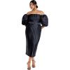 image:imageCity Chic Womens Plus Size Cocktail Dress  Krista PleatMidnight