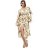 image:imageCity Chic Womens Plus Size Dress  Plunge Frill Print MaxiSkin