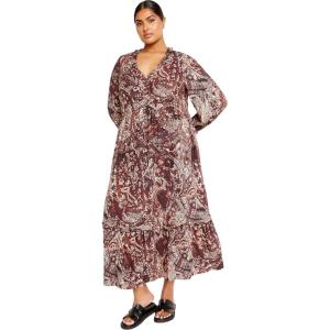 CITY CHIC Plus Size Dress, Gaia Print Dress(Cocoa Paisley)