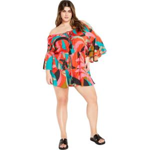 City Chic Harlow Playsuit(Red Barbados)