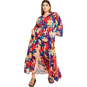 City Chic Plus Size Dress, Endless Sun Print Maxi Dress(Urban Bloom)