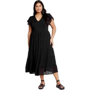 City Chic Plus Size Dress, Marli Dress(Black)