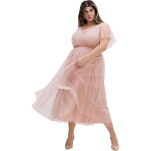 City Chic Plus Size Elina Maxi Dress(Dusty Rose)